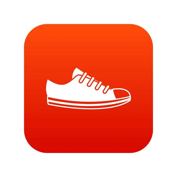 Zapatilla de lona icono digital rojo — Vector de stock