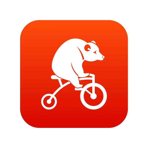 Oefenen op een fiets pictogram digitale rood — Stockvector