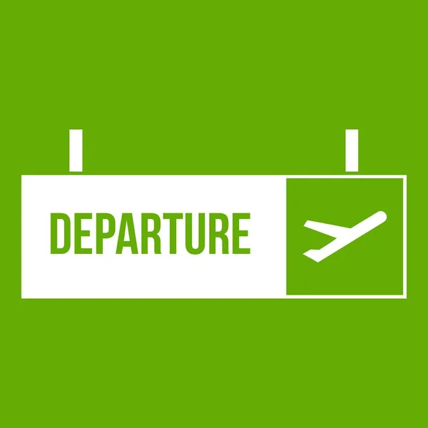 Lotnisko wylotu zielona ikona znak — Wektor stockowy