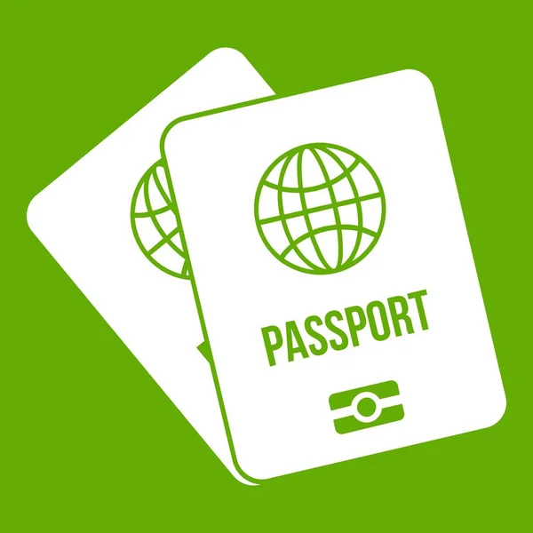 带地图图标绿色的护照 — 图库矢量图片