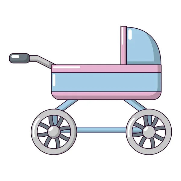 Baby carriage icon, cartoon style — Stock Vector