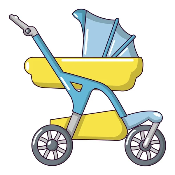 Icono de diseñador de carro de bebé, estilo de dibujos animados — Vector de stock