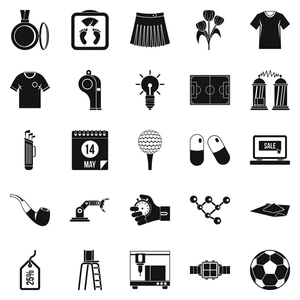 Shirt iconen set, eenvoudige stijl — Stockvector