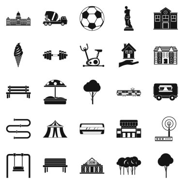 Borough Icons set, basit tarzı