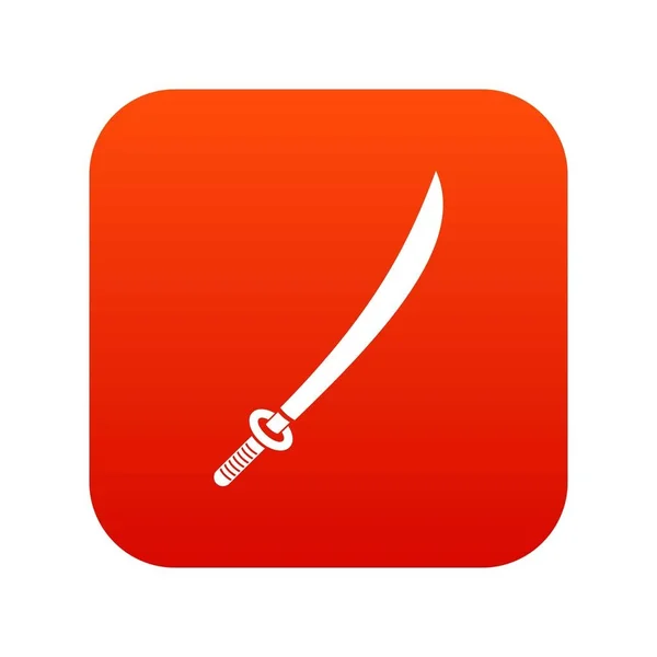 Katana pictogram digitale rood — Stockvector