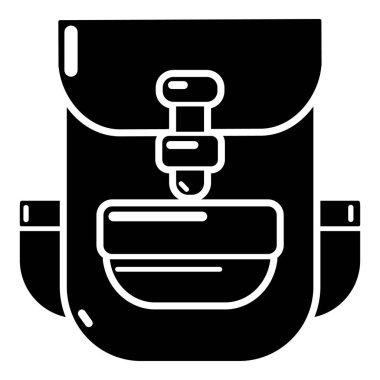 Sırt çantası eğitim simgesi, basit siyah stil