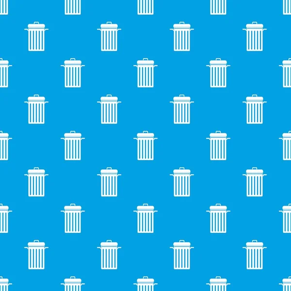 金属垃圾桶图案无缝蓝色 — 图库矢量图片