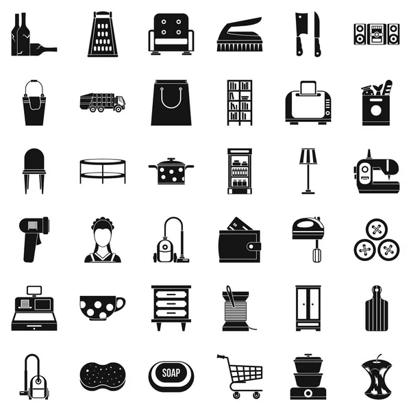 Conjunto de iconos más limpios, estilo simple — Vector de stock