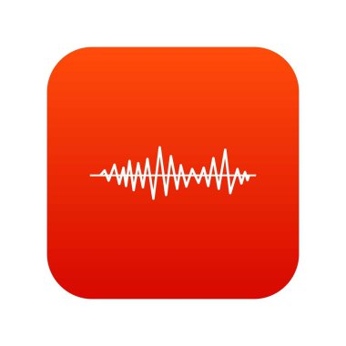 Müzik ses dalgaları simgesi dijital kırmızı