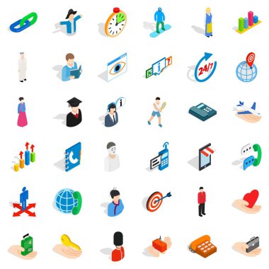 Telefon Icons set, izometrik stili