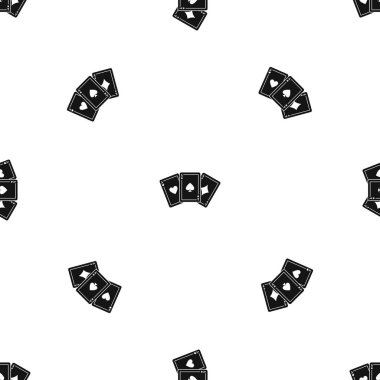 Üç as oyun kağıtları sorunsuz siyah desen