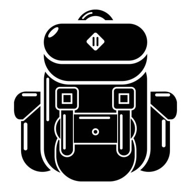 Sırt çantası turizm simgesi, basit siyah stil