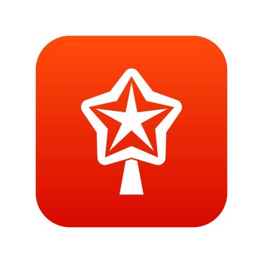 Sunni Noel ağacı simgesini dijital kırmızı yıldız