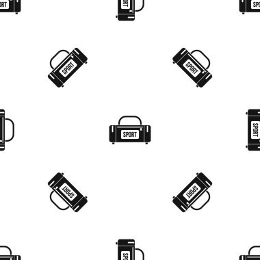 Büyük spor çantası desen sorunsuz siyah