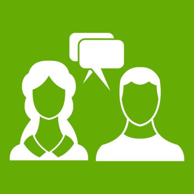 İki yüz simgesi yeşil ile konuşma balonları