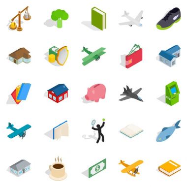 Çeşitlilik Icons set, izometrik stili