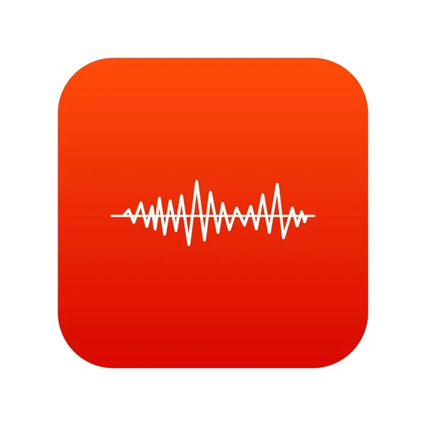 音楽音の波アイコン デジタル赤 — ストックベクタ