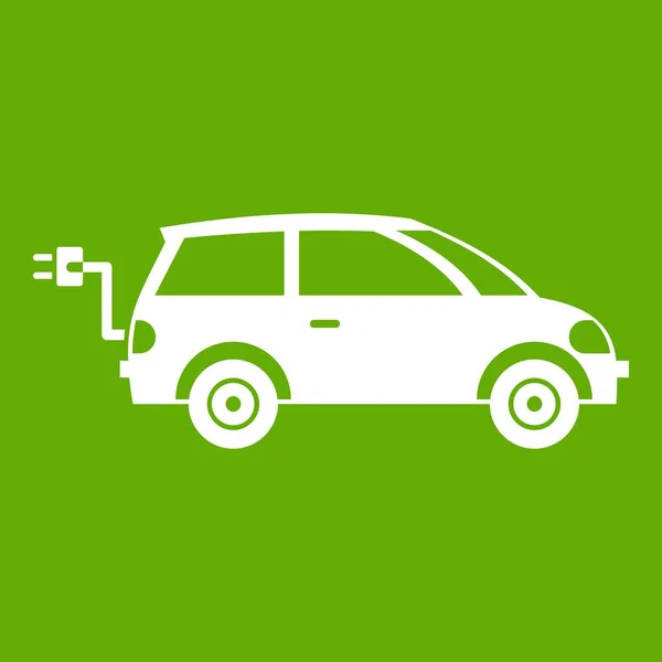Elektrické auto ikona zelená — Stockový vektor