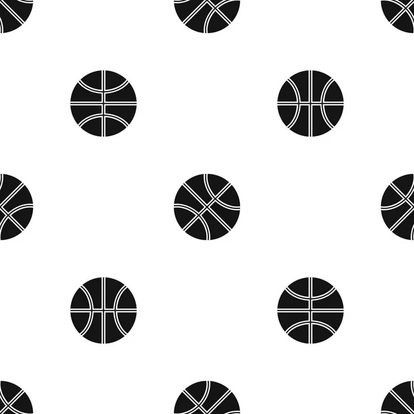 Basket ball mönster sömlös svart — Stock vektor