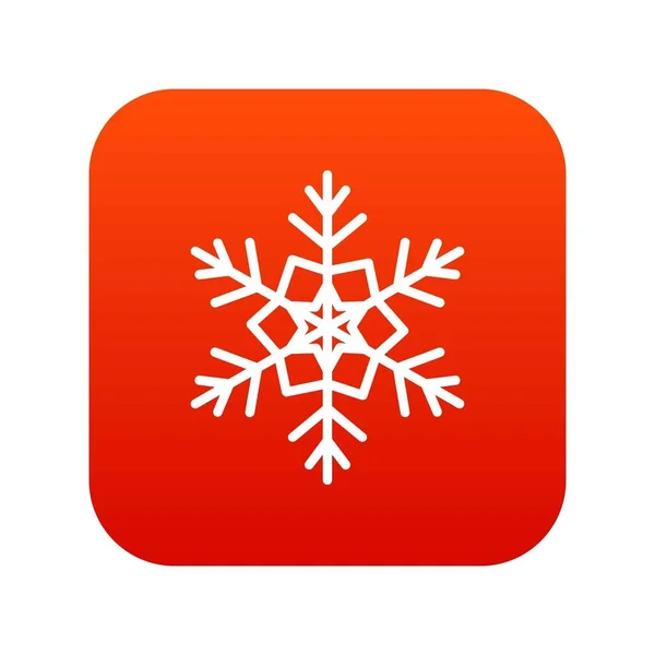 Snowflake icon digital red — Stock Vector