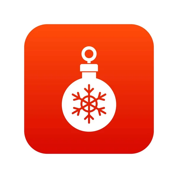 Ball für das Weihnachtsbaum-Symbol digital rot — Stockvektor