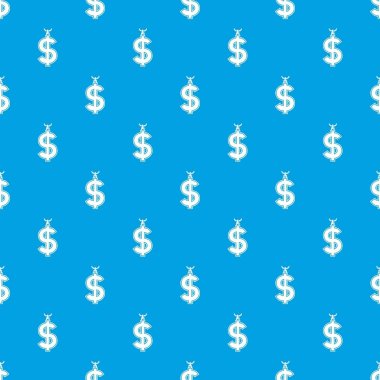 Doları sembolü desen kesintisiz mavi kolye