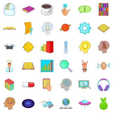 Parmak izi Icons set, karikatür tarzı