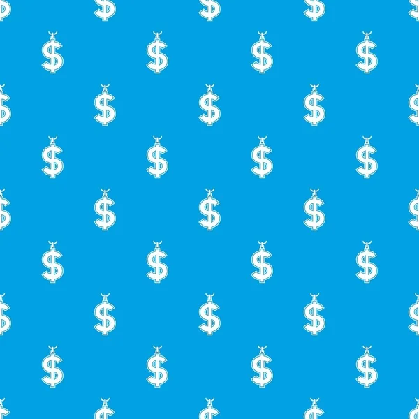 Naszyjnik z Dolar symbol szablon bezszwowe niebieski — Wektor stockowy