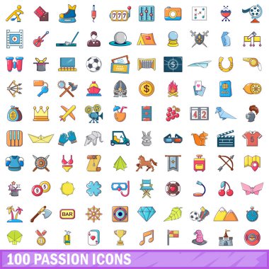 100 tutku simgeler ayarla, tarzı çizgi film