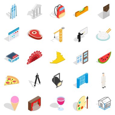 Girişim Icons set, izometrik stili