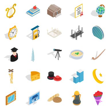 Kendini geliştirme Icons set, izometrik stili