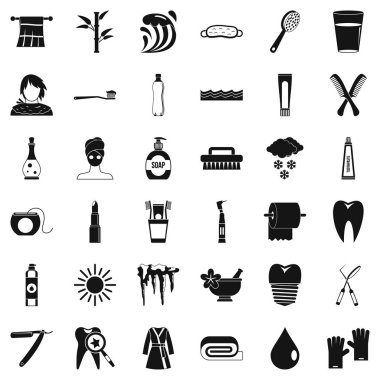 Stomatology Icons set, basit tarzı