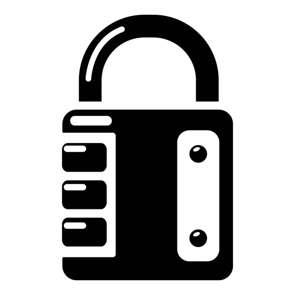 Icono del sistema de bloqueo, estilo negro simple — Vector de stock