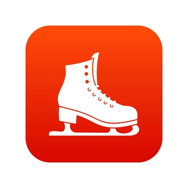 Ícone patins vermelho digital — Vetor de Stock