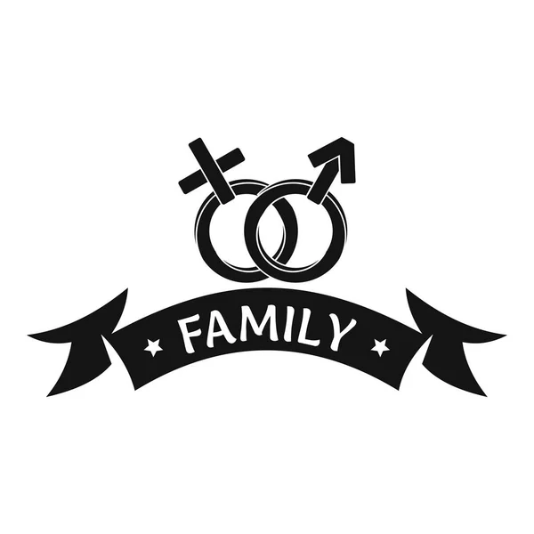 Logo de famille nouveau-né, style noir simple — Image vectorielle