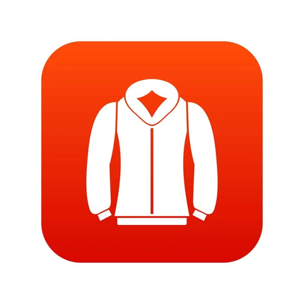 Sweatshirt icon digital red — Stock Vector