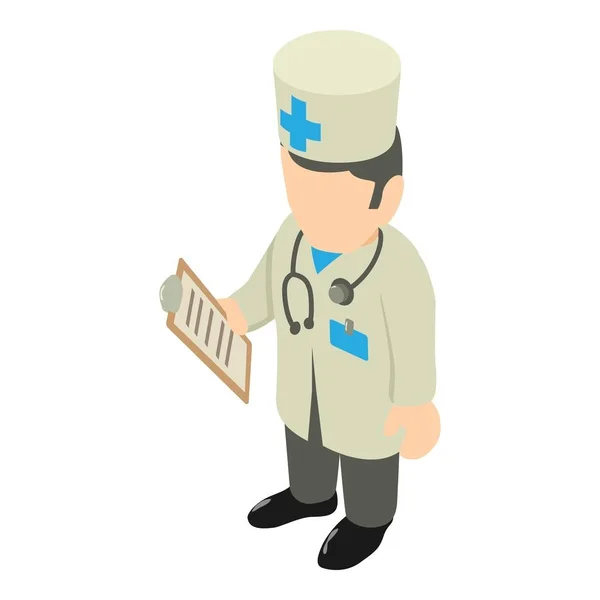 Doctor icon, isometric style — Stock Vector