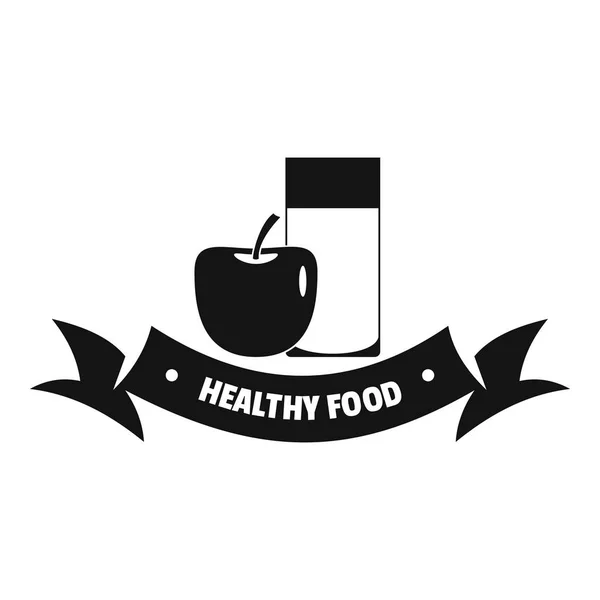 Zdravé potraviny logo, jednoduché černé styl — Stockový vektor