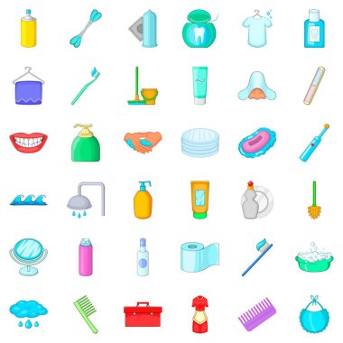 Stomatology Icons set, karikatür tarzı