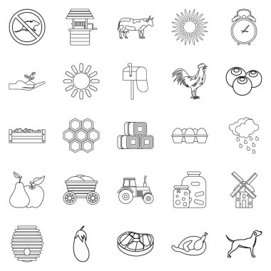 Tarım Icons set, anahat stili