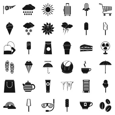 Dondurma Icons set, basit tarzı