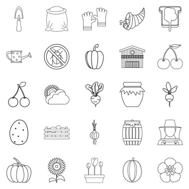 Kırsal Icons set, anahat stili