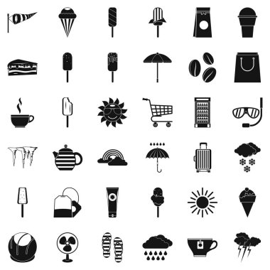 Teabag Icons set, basit tarzı