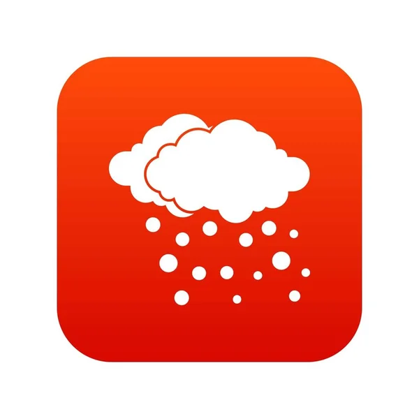 Nube y nieve icono digital rojo — Vector de stock