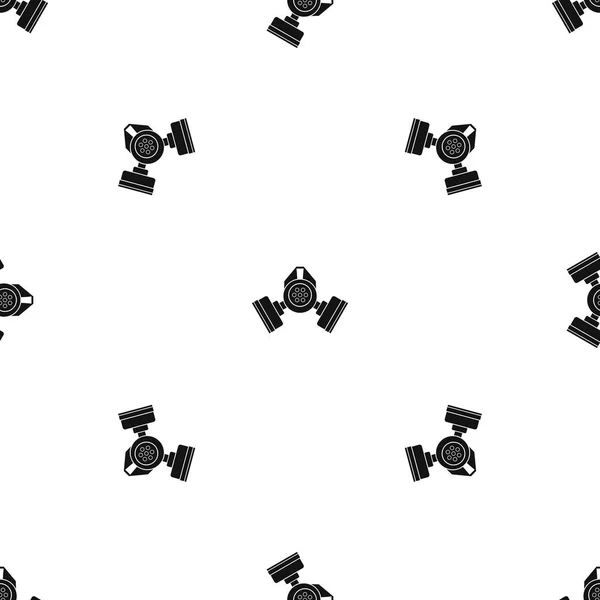 Gasmasker patroon naadloos zwart — Stockvector