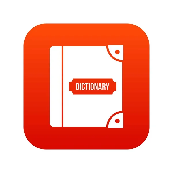 Angielski słownik ikonę cyfrowy czerwony — Wektor stockowy