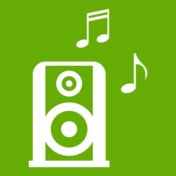 Zielona ikona speacker muzyki z urządzeń przenośnych — Wektor stockowy