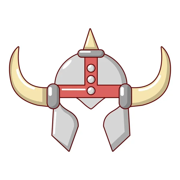 Viking ícone de cavaleiro capacete, estilo dos desenhos animados — Vetor de Stock