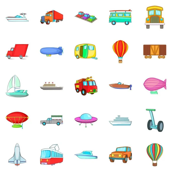 Krijgen rond de wereld iconen set, cartoon stijl — Stockvector