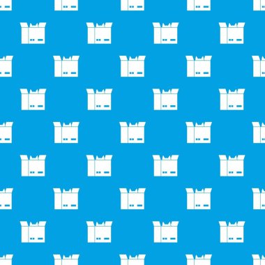 Bir karton kutu desen kesintisiz mavi kedi